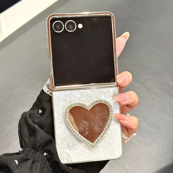 삼성 갤럭시 Z 플립 7 자개하트거울 폰케이스