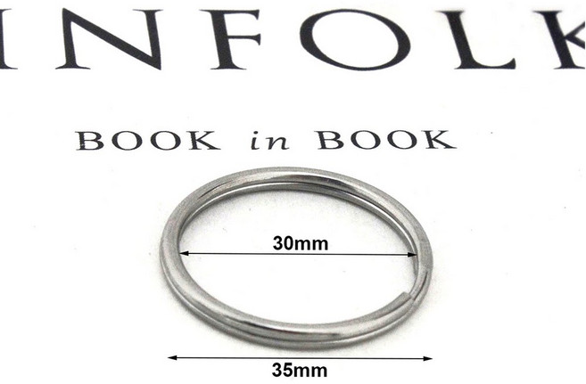 가죽공예 D링 금속 라운드 와이어 분할 링 더블 루프 열쇠 고리 1038mm 키 체인 홀더 DIY 가죽 공예 하드웨어 스테인레스 스틸 5 개, 09) 35mm outer diameter