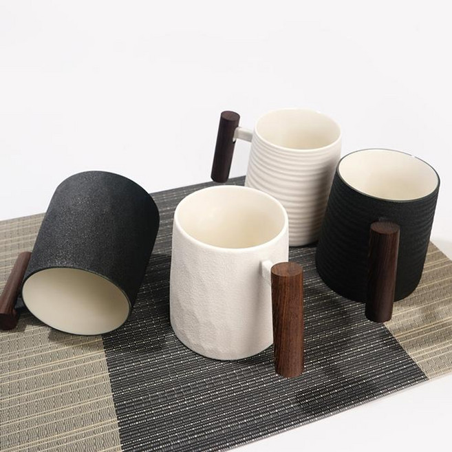 고원 계수나무 머그컵, 화이트 줄무늬, 1개