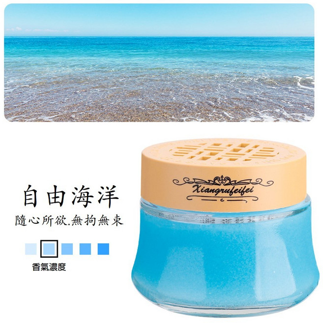 Xiangrufeifei 固體香膏 車用芳香劑 持久香薰 多用途室內香氛, 1個, 自由海洋