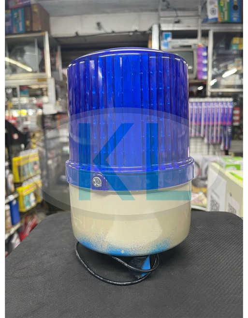 台灣 紅鷹牌 中型 KA 傳統馬達旋轉式警示燈, 藍色,24V, 1個