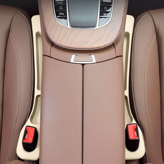 캐롤링 자동차 시트 틈새 포켓 2개, 1세트, 아이보리