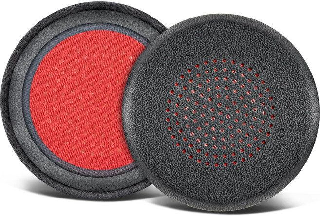 SOULWIT 양가죽 교체용 이어패드 커버-호환 플랜트로닉스 Plantronics Voyager Focus B825/1&2/4210/4220 폴리 백비트 센스 헤드셋용, LS-Black