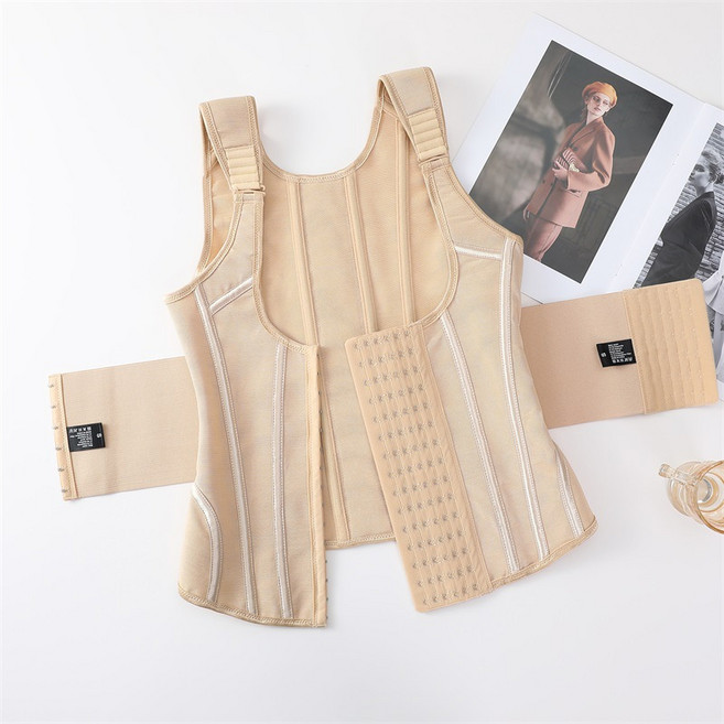 MISTHIN同款雙層加壓收腹帶U型託胸背心一體式強力束腰腰封帶