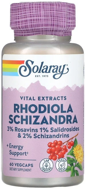 Solaray 홍경천 및 오미자 500mg 베지 캡슐 60정, Solaray홍경천및오미자500mg베지캡슐60정, 1개 - 쿠팡