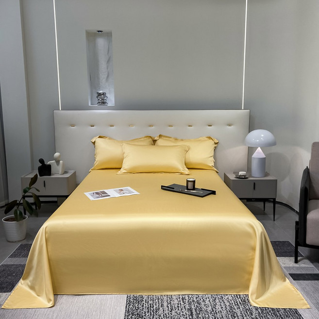 순수 천연 텐셀 침대 시트 단색 더블 싱글 사이즈 린넨, 180x230cm 1 piece, 07