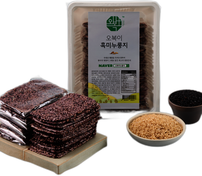 오복이 누룽지 국내산 현미로 만든 흑미 누룽지, 500g, 1개