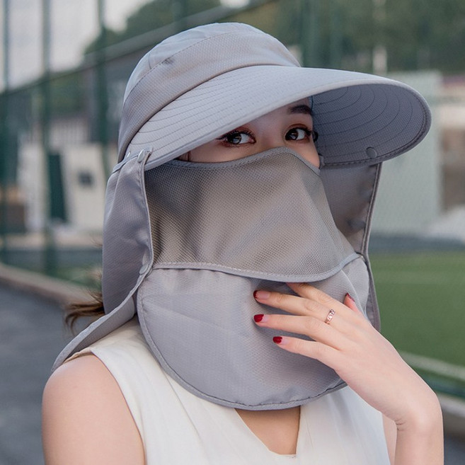 자외선차단 밭일최강 햇빛가리개 전용 4단 변신모자, 4단변신모자-그레이