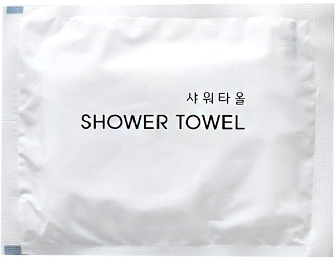 일회용 샤워타올 개별포장, 흰색, 1개입, 50개