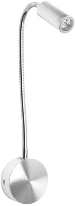 청동 3W LED 독서 등 블랙 화이트 실버 구즈넥 벽 램프 침대 머리판 책상 4000K 옆 스위치 야간, 02 silver no switch_02 4000K, 1개