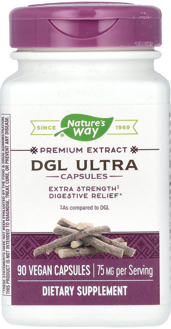 Nature's Way 프리미엄 추출물 DGL 울트라 75mg 베지 캡슐 90정, NaturesWay프리미엄추출물DGL울트라75mg베지캡, 1개