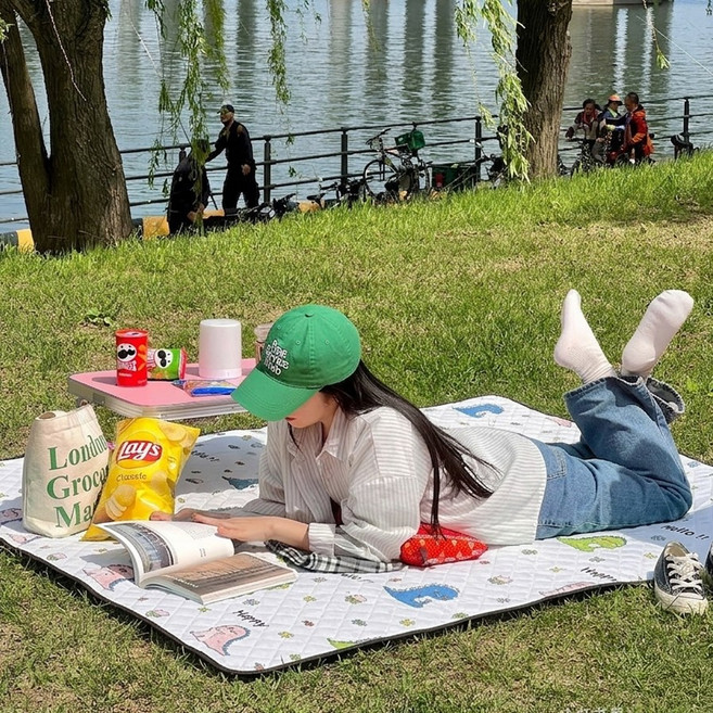 만자천홍 방수 방습 피크닉매트 휴대용, 공룡A