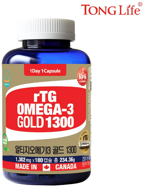 통라이프 알티지 오메가3 골드 1300, 180정, 1개