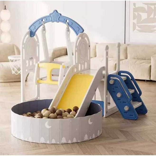 실내 정글짐 유아 대형 미끄럼 놀이시설 아이소파 놀이방 항균 카페 가정용, 1개, 철제 3in1 (계단) 티타늄 골드