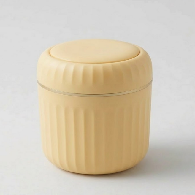 디케이원 세련된 푸시형 데스크탑 미니 휴지통, 옐로우