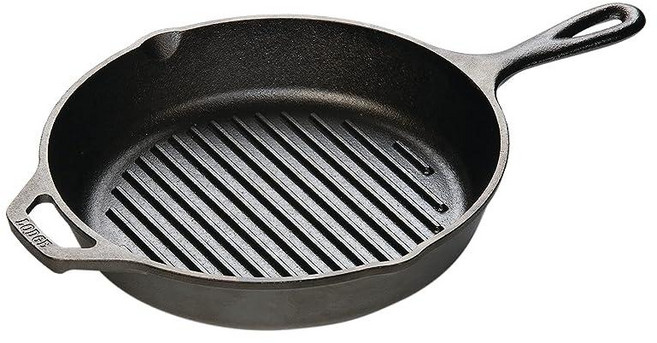롯지 Lodge 아이언 그릴 팬 26cm(10.25인치), 10.25 Inch