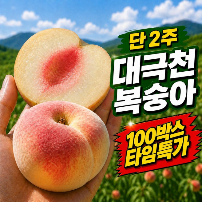 [100박스 특가] 대극천 복숭아 반납작 산지직송, 1박스, 2kg (초특가)