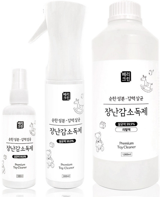 베리크린 장난감소독제 토이클리너 300ml + 100ml + 1L, 1세트, 1개