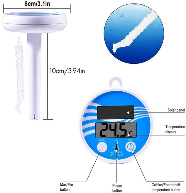 스마트 풀 플로팅 디지털 무선 방수 수영장 액세서리, 1개
