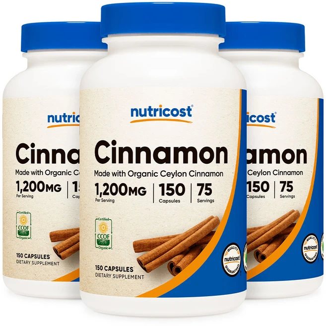 뉴트리코스트 시나몬 1200mg 150캡슐 3병, 3개, 150정, 150정 - 쿠팡