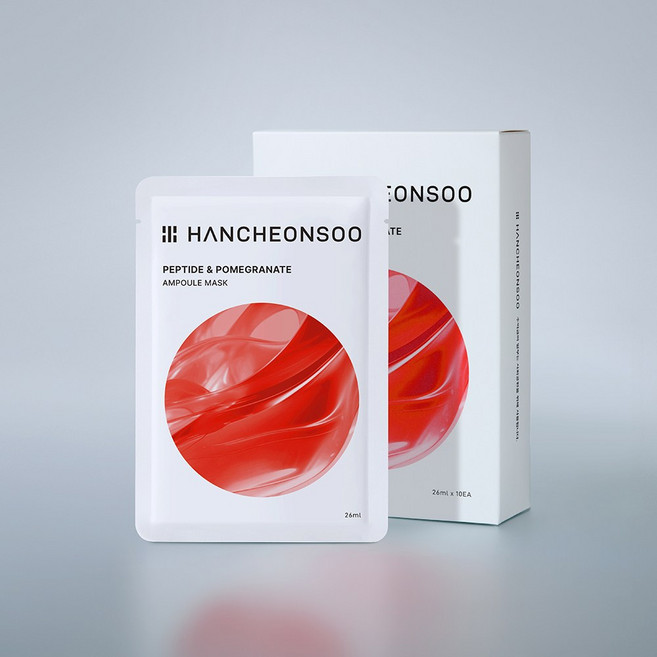 한천수 펩타이드&석류 앰플 마스크팩 26ml, 1개, 10개입