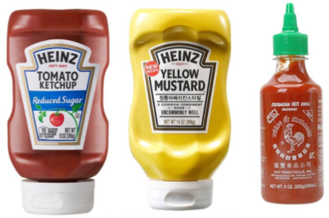 챔피언 후이퐁 닭표 스리라차 255g 하인즈 머스타드 396g Heinz 노슈가 케찹 369g, 1세트