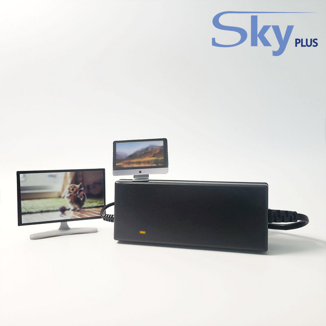 대한민국 SKYPLUS 어댑터 [전원일체형] DC 24V 2.5A 2A 모니터 CCTV 전원, 1개, 블랙