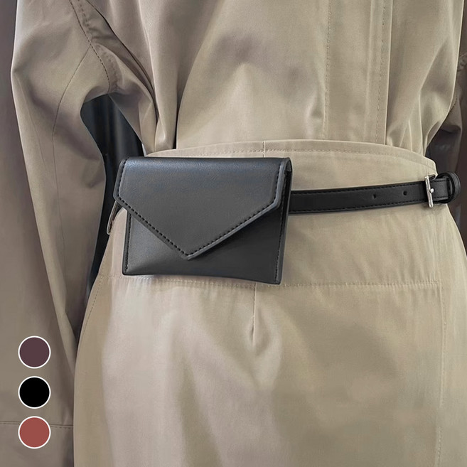 메이리앤 미니 벨트백 스퀘어 레더 카드지갑 허리 포켓백