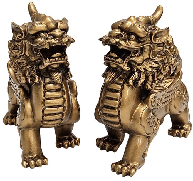 굿럭오브제 비휴 한 쌍 인테리어 소품, 동색