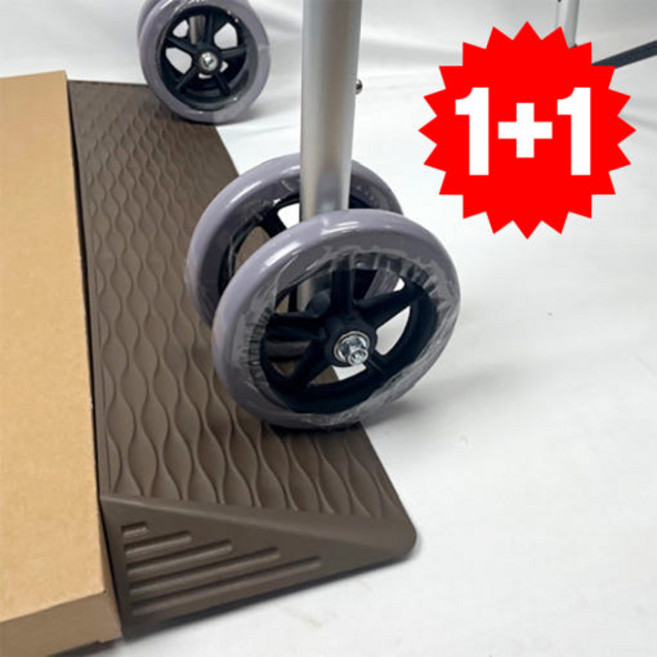 1+1 방문턱 단차해소기 R7615M 1.5cm PVC 문지방제거 실내경사로 로봇청소기 휠체어경사판 차량 현관진입판 노인 복지용구 실버용품 어르신용품, 1세트, 다크브라운