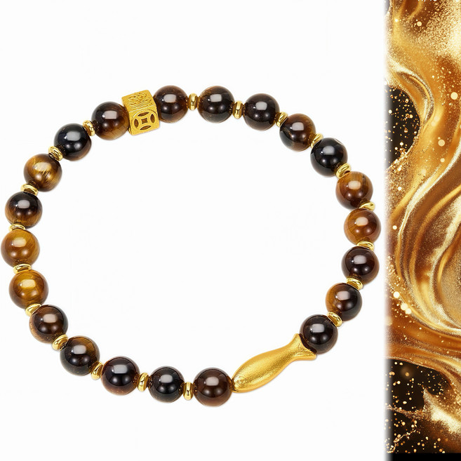 우솔 복이 흘러드는 호안석 물고기 행운팔찌