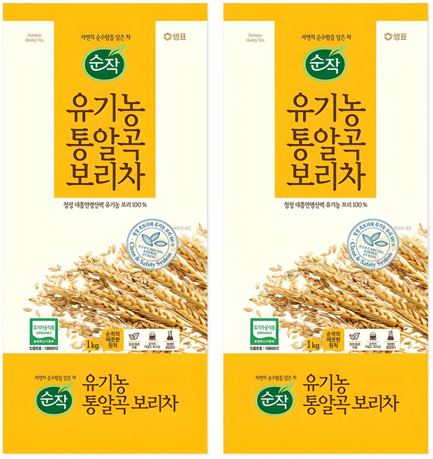 순작 유기농 통알곡 보리차, 1kg, 1개입, 2개