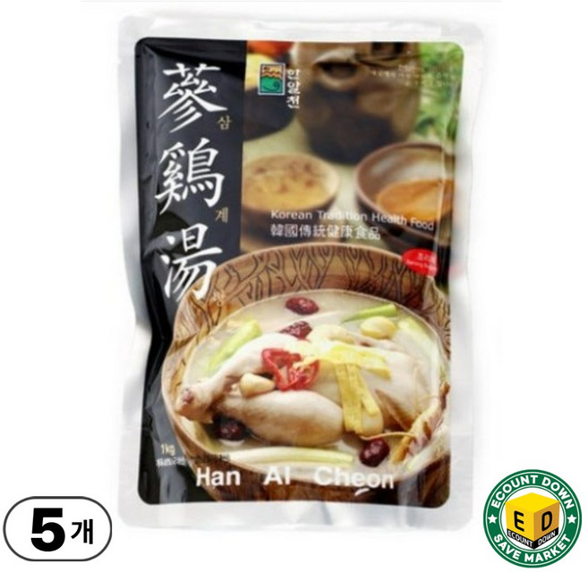 한알천 삼계탕 레토르트 1kg 업소용, 5개