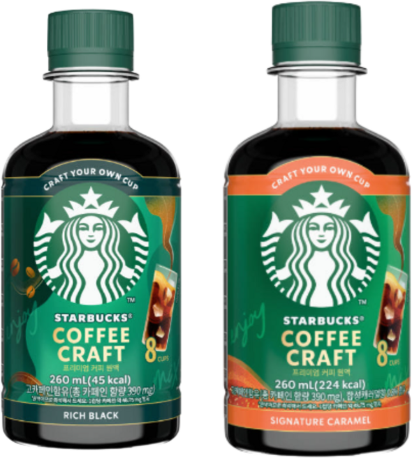 스타벅스 크래프 원액 리치 블랙 + 캐러멜향, 2개, 260ml