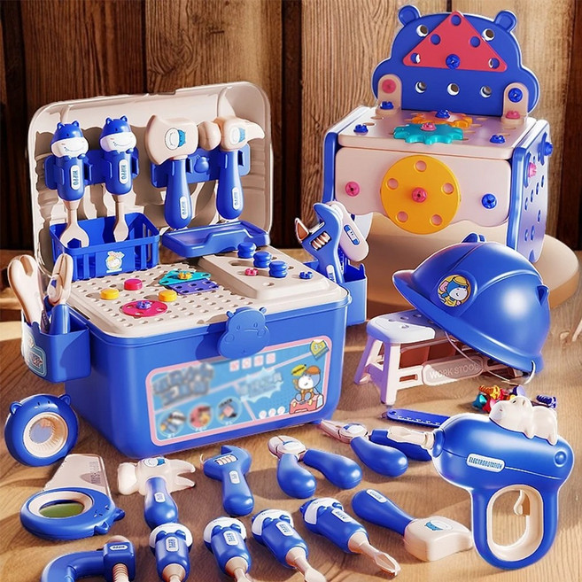 토요요 DIY 나사 조립 공구 세트 완구 엔지니어 역할놀이 장남감BY-HM, 152개