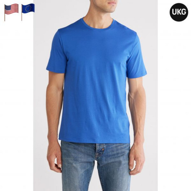 빈스 피마 코튼 크루넥 티셔츠 브라이트 코발트 블루 남성