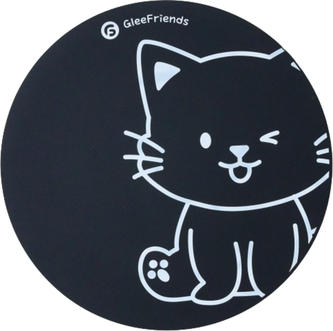글리프렌즈 냥이 국산 실리콘 인덕션 보호매트, 냥이 블랙(22cm), 1개