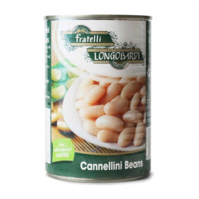 이탈리아 롱고바디 카넬리니 콩 흰강낭콩 통조림 400g 2캔, 2세트