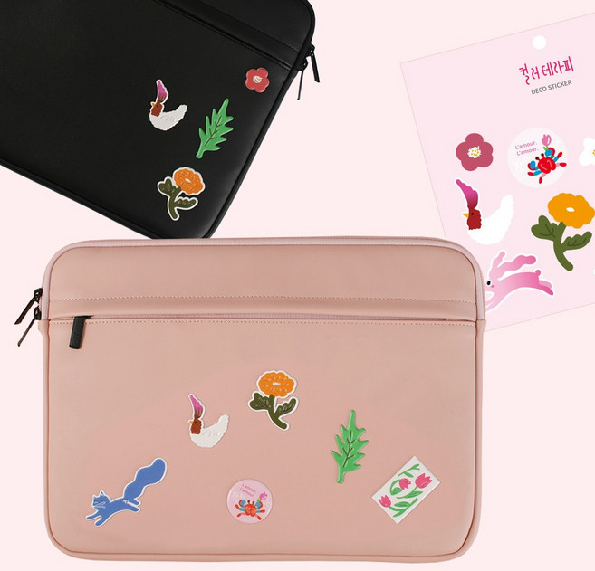 컬러테라피 노트북파우치 13인치 15인치 맥북16인치 그램17인치, 13인치 핑크, 1개