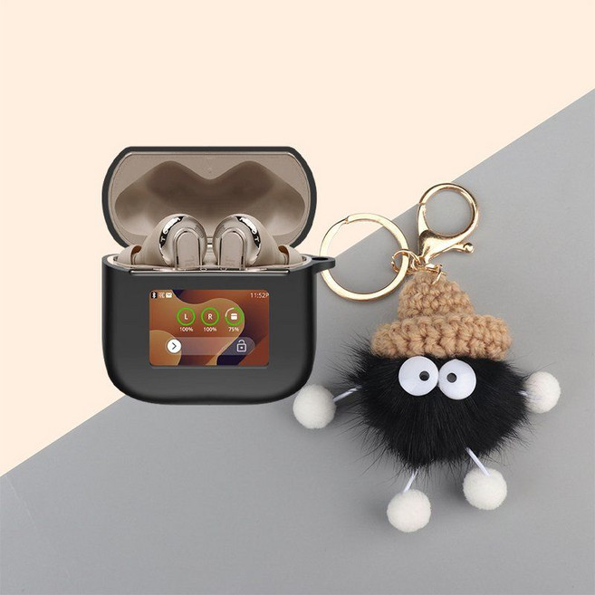 JBL 투어 프로3 케이스 피규어 키링 스트랩 버클 후크, 13 블랙 케이스 + 연탄, JBL TOUR PRO2 케이스, 1개