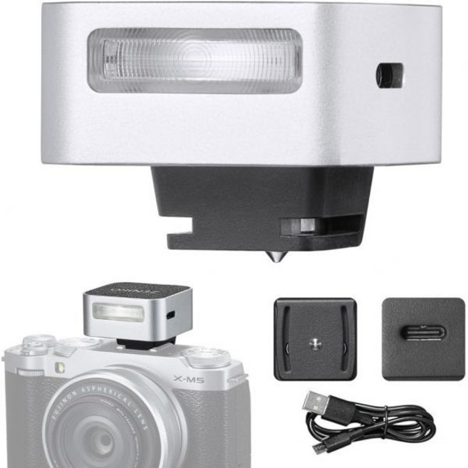 카메라 플래시 배터리팩 ZF04 알루미늄 미니 스피드라이트 2 전원 레벨 CCT 6500K±200K 372 DSLR 카메라용 풀 파워 온 실버, 카메라 플래시 배터리팩 ZF04 알루미늄 미니 스피드라