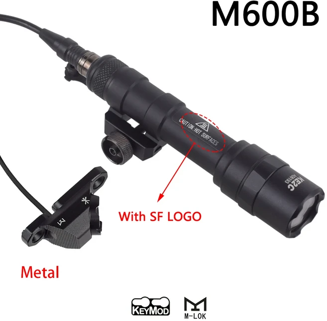Surefir M300 시리즈 손전등 무료 조합 스위치 Airsoft 라이트 원격 압력 범용, 08 M600B Switch 4 BK