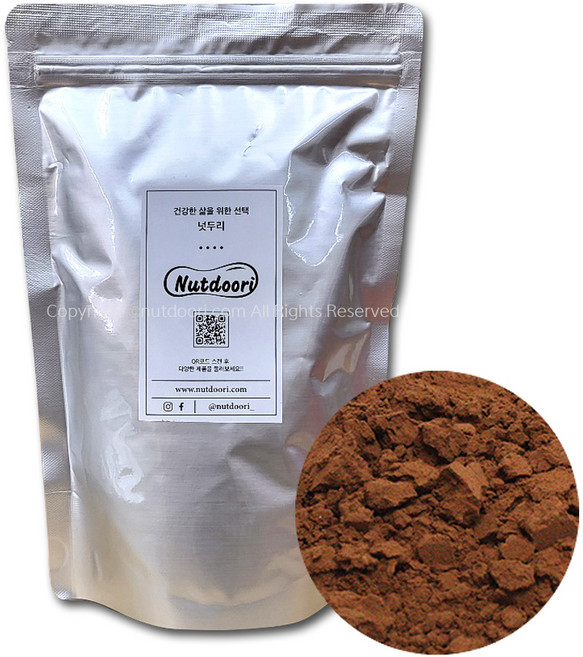넛두리 무가당 100% 코코아가루 네덜란드 딥브라운 더치 코코아파우더 분말, 1개, 500g