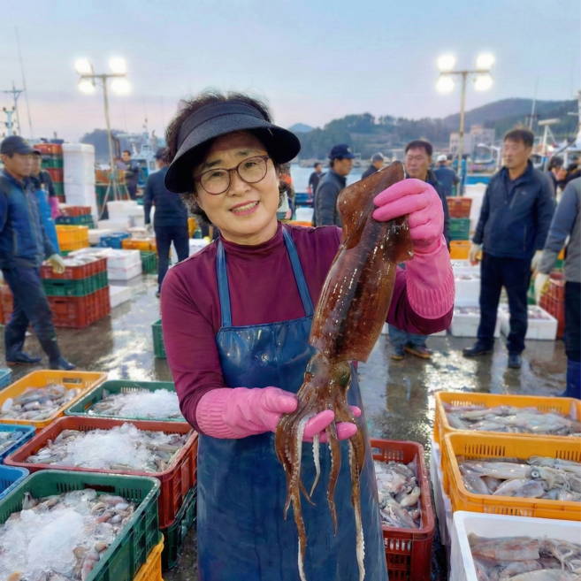 오징어엄마 원양산 손질 냉동 오징어, 1개, 손질 2kg (8~12마리)