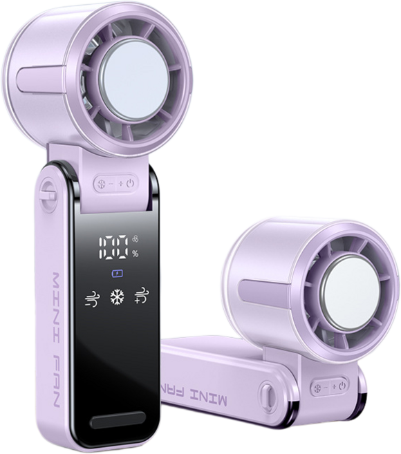 Selara 휴대용 손선풍기 USB 충전식 무선 접이식 급속 냉각 미니 선풍기, 퍼플, S13