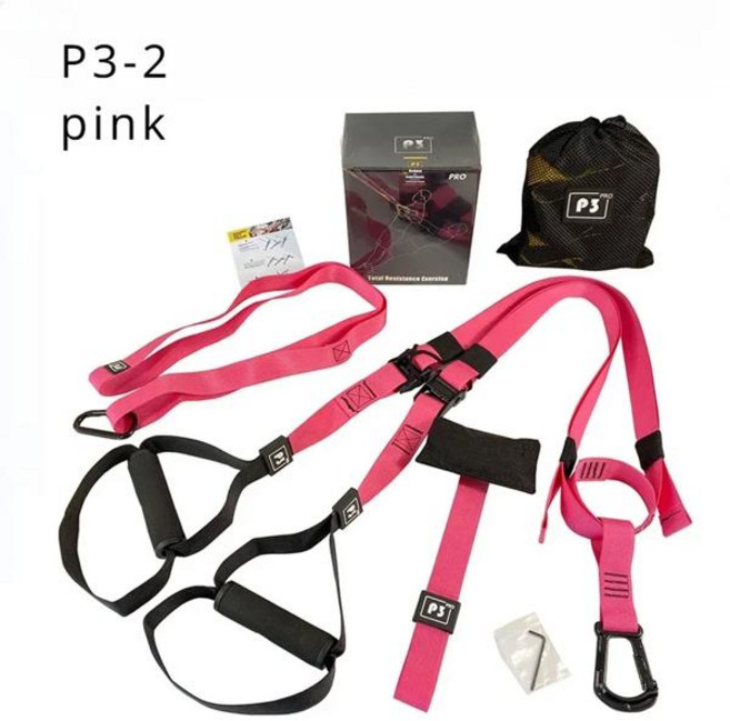 서스펜션 훈련 밴드 강도 파워 트레이너 조정 가능한 요가 벨트 벽 마운트 텐셔너, China Mainland, 1개, P3 2 Pink