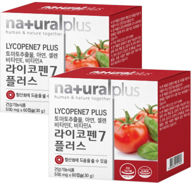 내추럴플러스 라이코펜7 플러스 토마토추출물, 2개, 60정