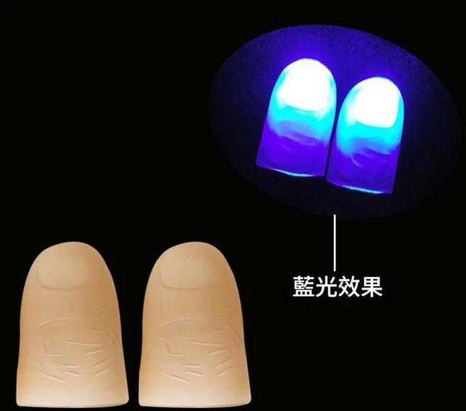 摘星拇指燈 魔術道具 指尖燈 兩入組, 藍色, 1個