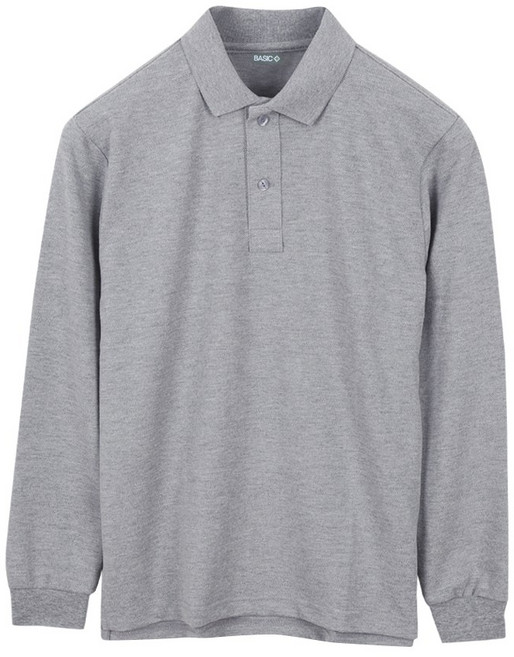 베이직플러스 남녀공용 20수 PK 폴로 옆트임 카라 긴팔 티셔츠 BS-97