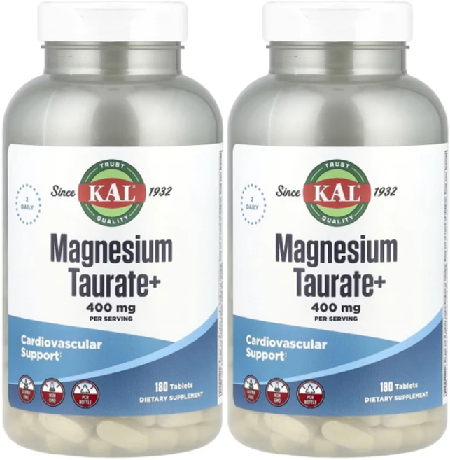 Kal 마그네슘 타우레이트+ 400mg 타블렛 비건, 180정, 2개 - 쿠팡